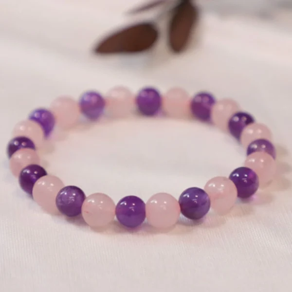 Rose Quartz + Amethyst Bracelet