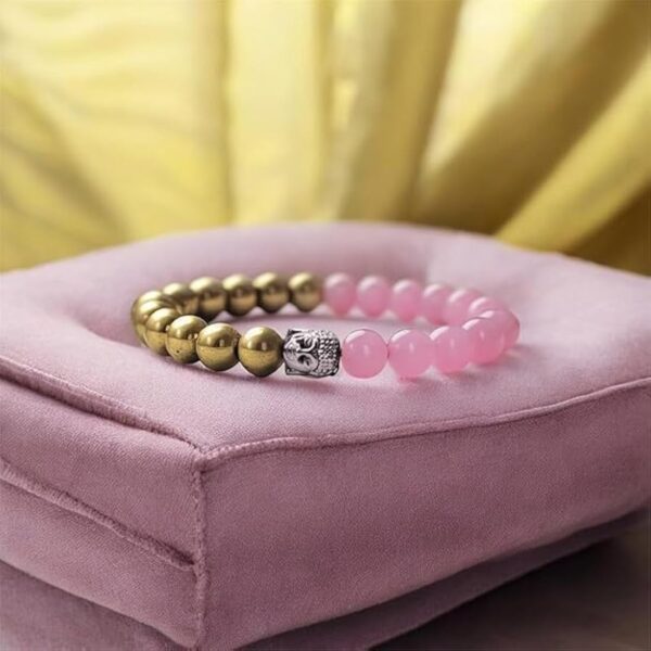 Rose Quartz & Pyrite Bracelet - Image 2