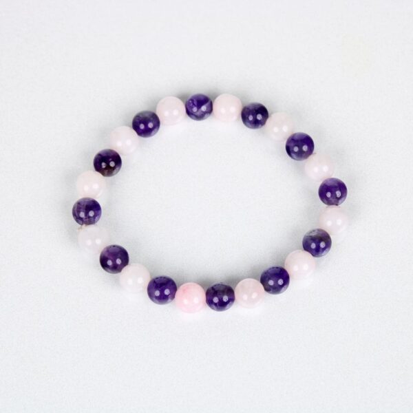 Rose Quartz + Amethyst Bracelet - Image 3