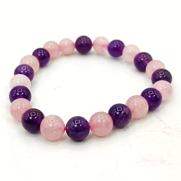 Rose Quartz + Amethyst Bracelet - Image 2